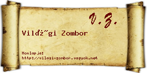 Világi Zombor névjegykártya